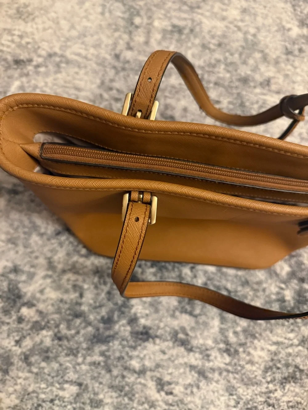 Michael Kors Cognac Saffiano Leather Tote with Front Pocket - Picture 16 of 16